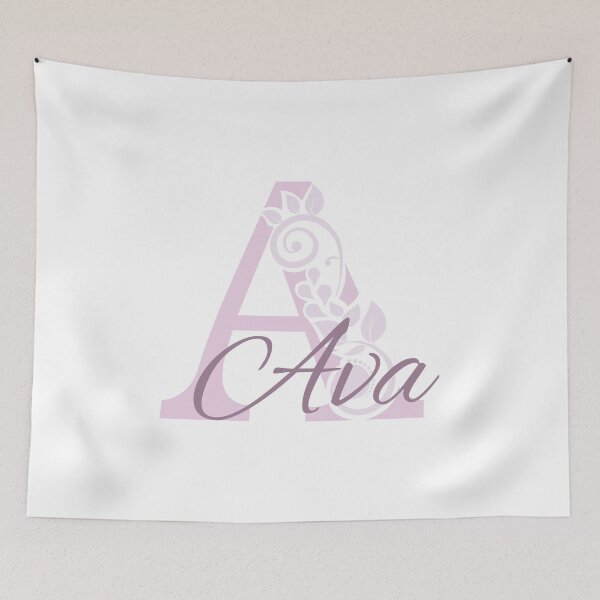 Item preview, Ava – Elegant design with floral letter A – dusty pink – (customizable) designed and sold by sabantha.