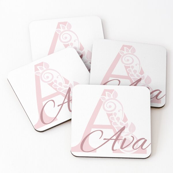 Item preview, Ava – Elegant design with floral letter A - pink - (customizable) designed and sold by sabantha.