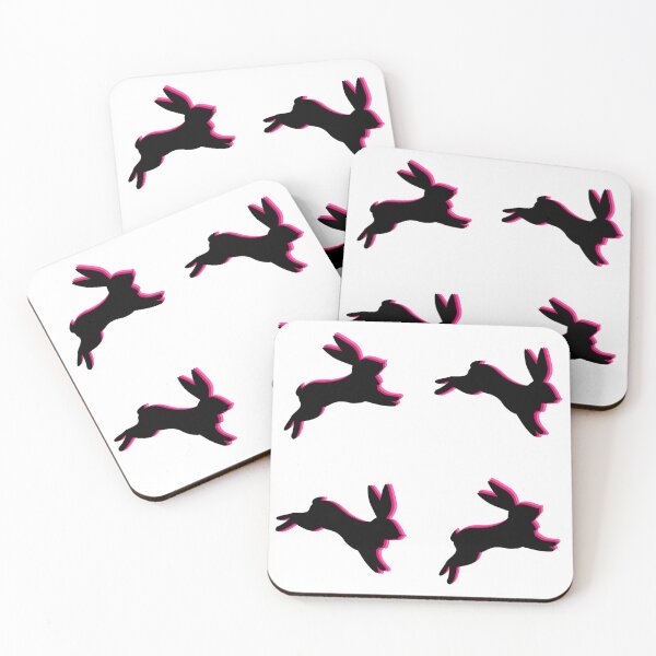 Item preview, Pink bunny 3D symbol, jumping bunny pattern designed and sold by Szkicerka.