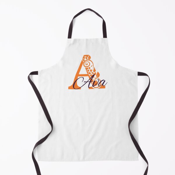 Item preview, Ava – Elegant design with floral letter A - orange - (customizable) designed and sold by sabantha.