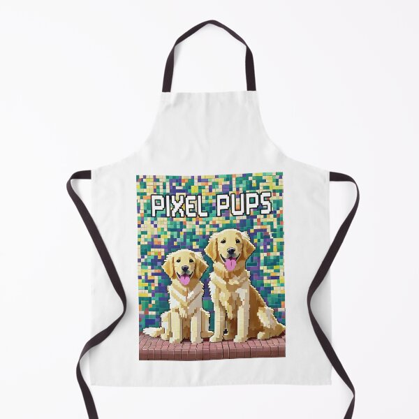 Item preview, smiling happy sitting golden retriever dogs pixel pups mosaic designed and sold by planetgolden.