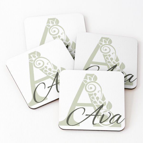 Item preview, Ava – Elegant design with floral letter A – forest green – (customizable) designed and sold by sabantha.