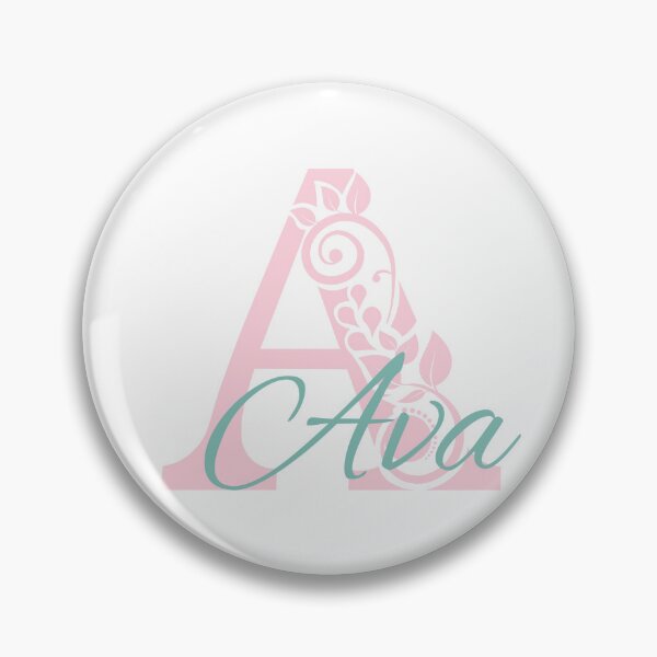 Item preview, Ava – Elegant design with floral letter A - pink & mint - (customizable) designed and sold by sabantha.