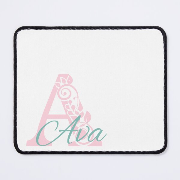Item preview, Ava – Elegant design with floral letter A - pink & mint - (customizable) designed and sold by sabantha.