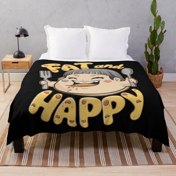 Item preview, Fat And Happy Funny Food Lover Humor designed and sold by Quirky Shirts.