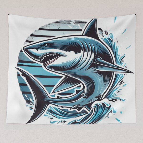 Item preview, Majestic Shark Art | Ocean Predator Design for T-Shirts, Stickers & Wall Art | Minimalist Underwater Wildlife Illustration designed and sold by SHUBHAM111.