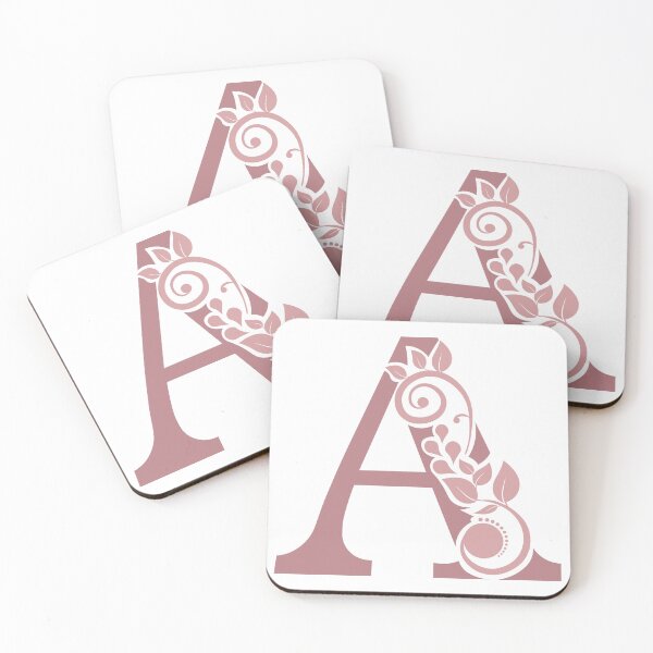 Item preview, Monograma floral – letra A – rosa empolvado – (personalizable) designed and sold by sabantha.