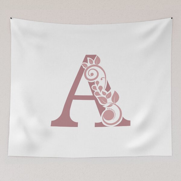 Item preview, Monograma floral – letra A – rosa empolvado – (personalizable) designed and sold by sabantha.