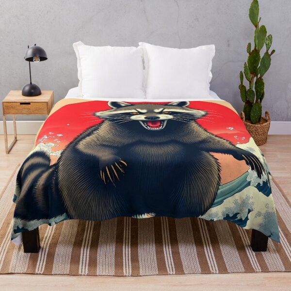 Item preview, A Raccoonzilla on The Japanese Great Wave designed and sold by Japanese-Ideas.