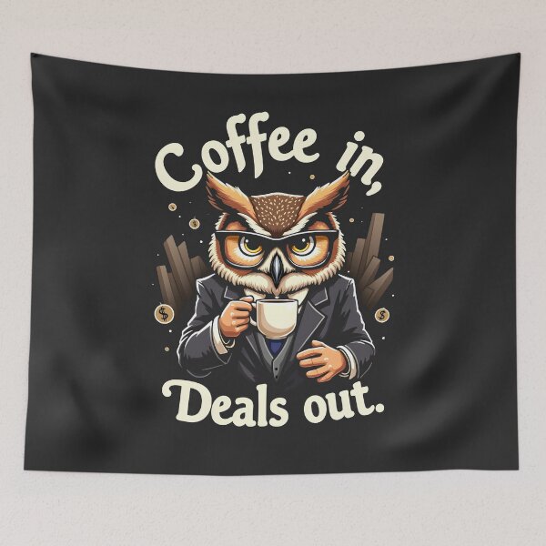 Item preview, Business Owl with Coffee in Deals Out Design designed and sold by FoxyJags.