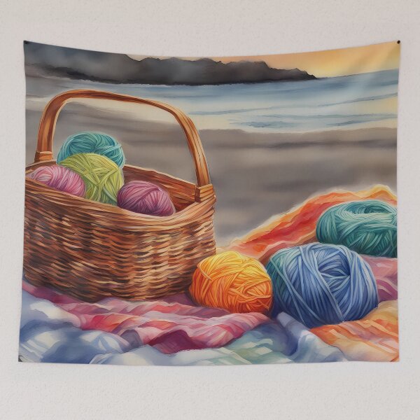 Item preview, Basket with Yarn by the Beach designed and sold by CalmnessbyChoice.