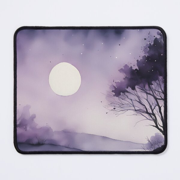 Item preview, Purple Silhouette Fullmoon Landscape designed and sold by CalmnessbyChoice.