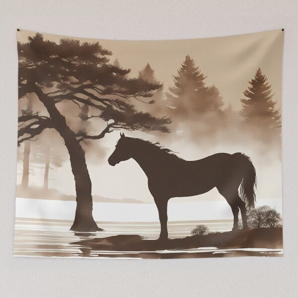 Item preview, Brown Horse by River designed and sold by CalmnessbyChoice.