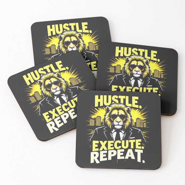 Item preview, Hustle Execute Repeat Lion Design designed and sold by FoxyJags.