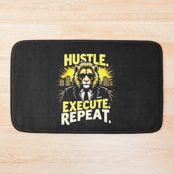Item preview, Hustle Execute Repeat Lion Design designed and sold by FoxyJags.