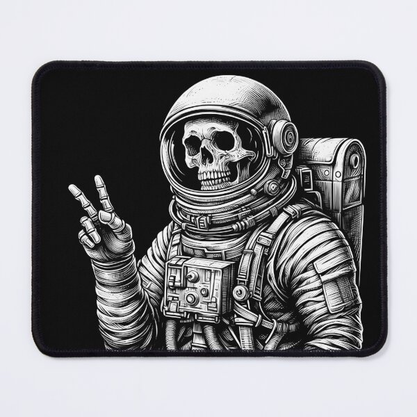Item preview, Skeleton in an astronaut suit, making a peace sign gesture designed and sold by Darkifun.