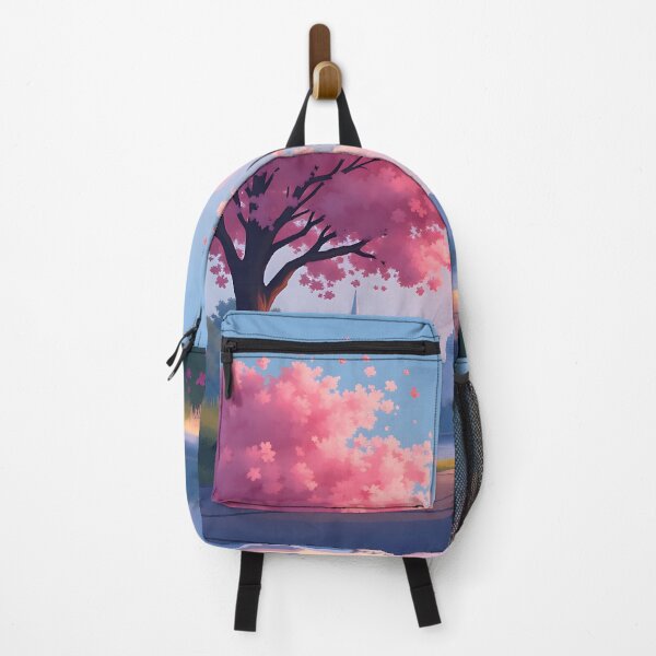 Item preview, City Serenity - Cherry Blossom Urban Park at Dus designed and sold by AbstractAuraArt.