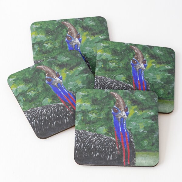 Item preview, Close up portrait of cassowary in the bush designed and sold by ruthregency.