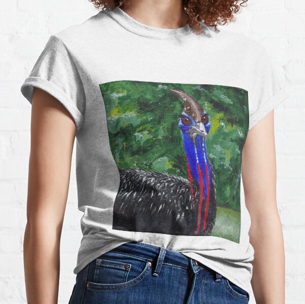 Item preview, Close up portrait of cassowary in the bush designed and sold by ruthregency.
