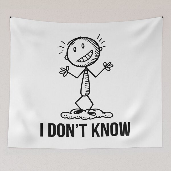 Item preview, Funny Stick Figure "I Don't Know" Doodle designed and sold by Quirky Shirts.