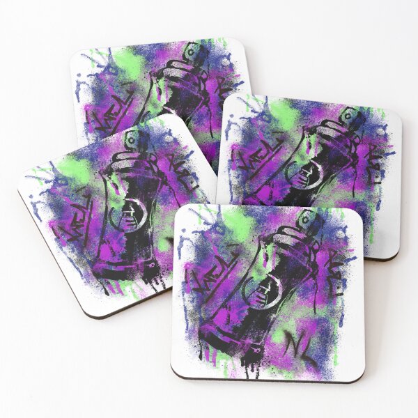 Item preview, Colorful Spray Paint Can Graffiti Stencil designed and sold by NuclearLighthouse.