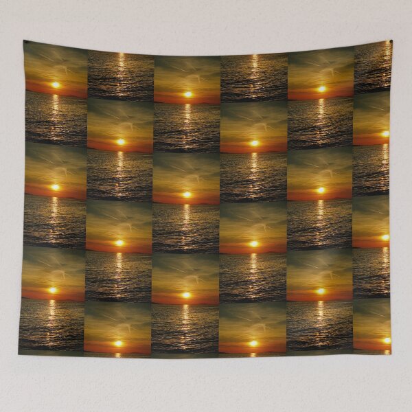 Item preview, Shiny colorful and dramatic sunset during the summer at the seacoast and touristic destination designed and sold by ALEX PHOTO DREAMS.