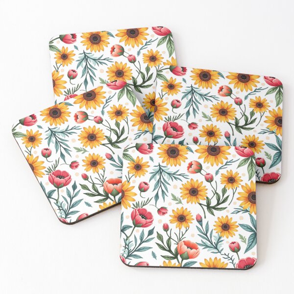 Item preview, Beautiful and vibrant spring flower pattern with sunflowers. designed and sold by nicnacc.