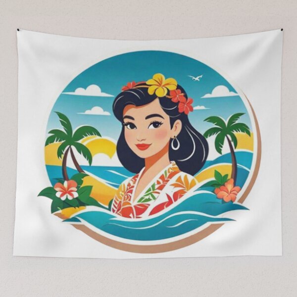 Item preview, Cute girl tropical island designed and sold by Only Good Vibes.