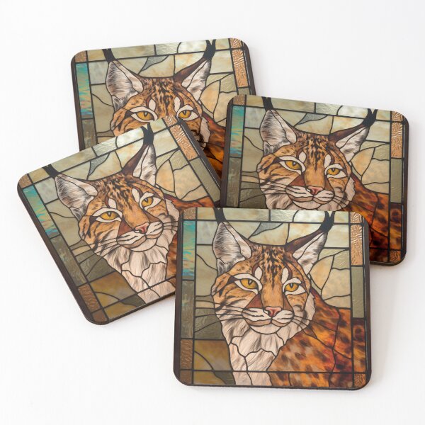 Item preview, Bobcat in Stained Glass designed and sold by RedHandedOD.