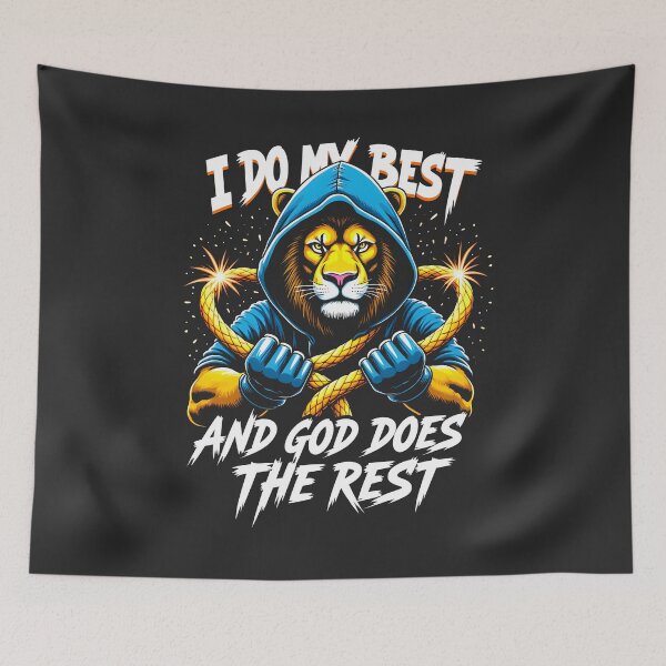 Item preview, I do my best god does the rest lion design designed and sold by FoxyJags.