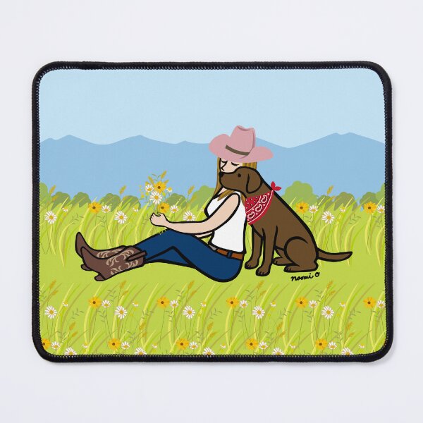 Item preview, Chocolate Labrador Mom in the Meadow designed and sold by HappyLabradors.