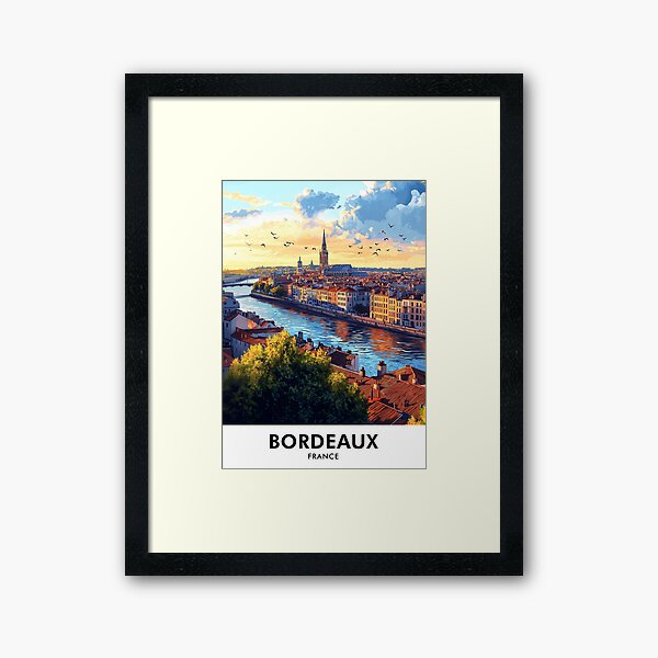 Item preview, Bordeaux France Retro Travel Print designed and sold by HomeLivingCo.