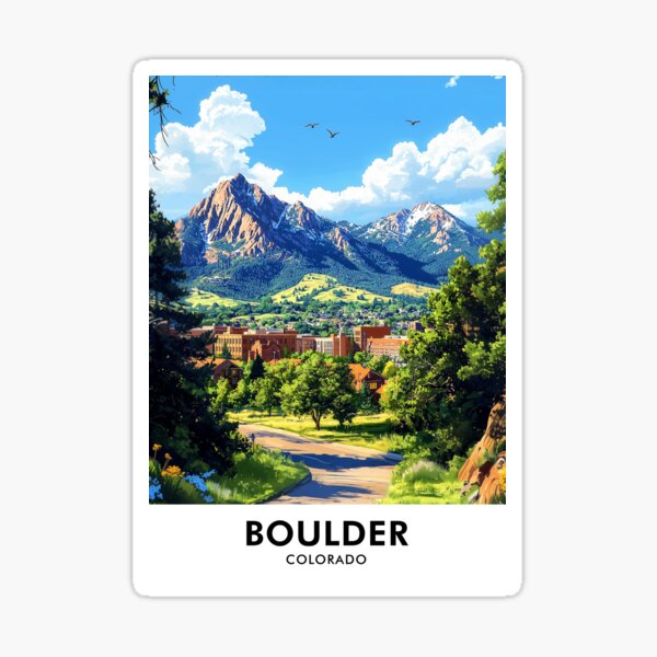 Item preview, Boulder Colorado Retro Travel Print designed and sold by HomeLivingCo.