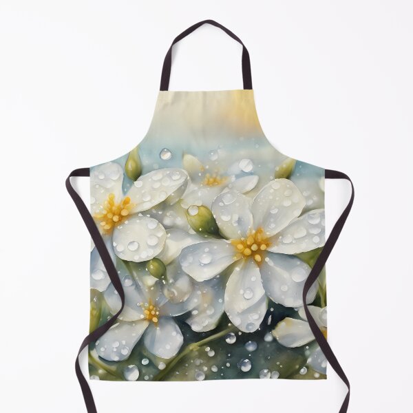 Item preview, White Flowers with Waterdrops designed and sold by CalmnessbyChoice.