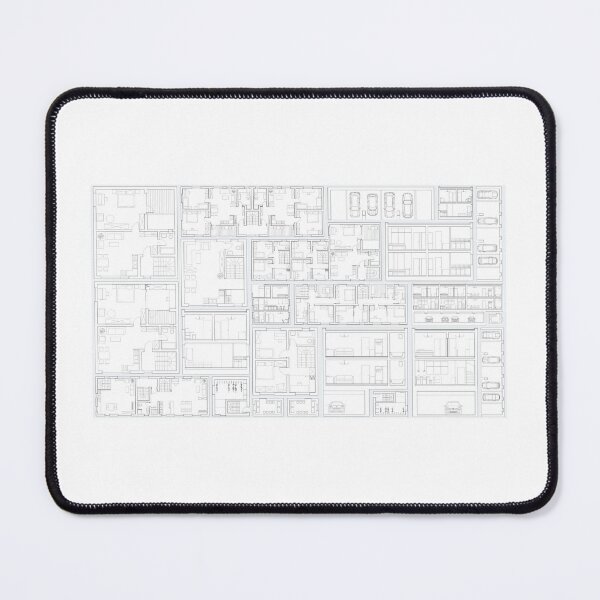 Item preview, Architecture Floor Plans Collage Black White designed and sold by iooeau.