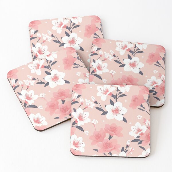 Item preview, Azalea Flower Pattern on Pink Background designed and sold by kgbgallery.