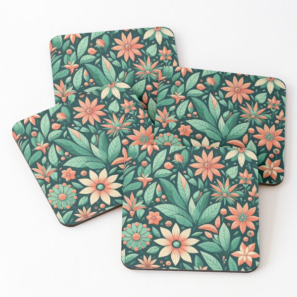 Item preview, Orange and Green Flower Pattern designed and sold by kgbgallery.