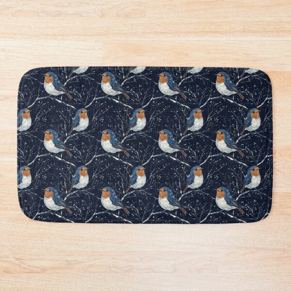 Item preview, little robins sitting on snowy winter branches designed and sold by PoppyLaneStudio.