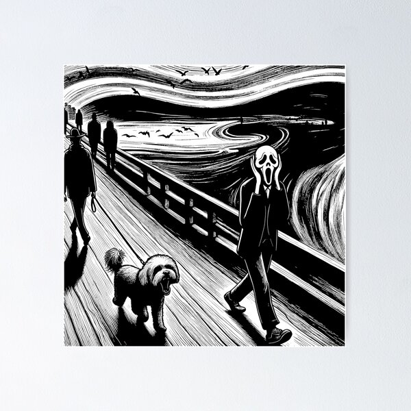 Item preview, The Scream… But Make It a Dog Walk designed and sold by ShineEyePirate.