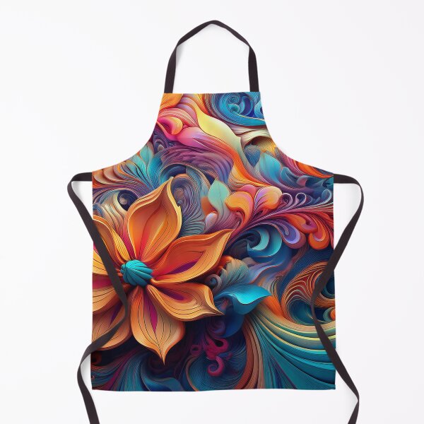 Artikelvorschau, Wirbel und eine Blume in Blau- und Orangetönen entworfen und verkauft von Kathy Weaver.