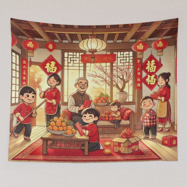 Item preview, Lunar New Year Family Traditions designed and sold by BobArtGallery.