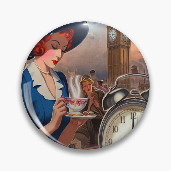 Item preview, WW2 Tea Time Alarm Poster designed and sold by designbywhacky.