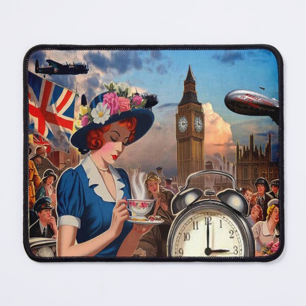 Item preview, WW2 Tea Time Alarm Poster designed and sold by designbywhacky.