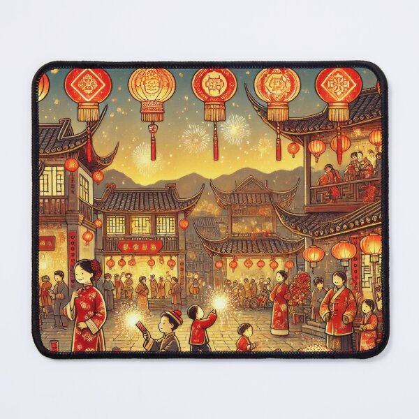 Item preview, Lunar New Year in a Village designed and sold by BobArtGallery.