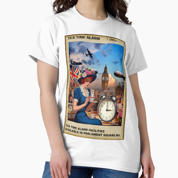 Item preview, WW2 Tea Time Alarm Poster designed and sold by designbywhacky.