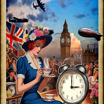 Artwork thumbnail, WW2 Tea Time Alarm Poster by designbywhacky