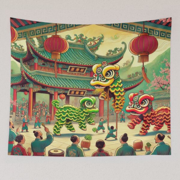 Item preview, Southern Lion Dance in Fujian designed and sold by BobArtGallery.