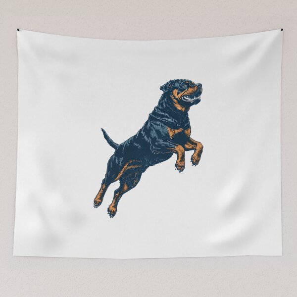 Artikelvorschau, Springender Rottweiler entworfen und verkauft von MountAshDesigns.