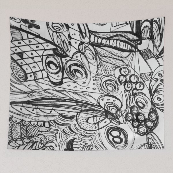 Item preview, Black & White Ink Doodle designed and sold by CrazyCraftLady.