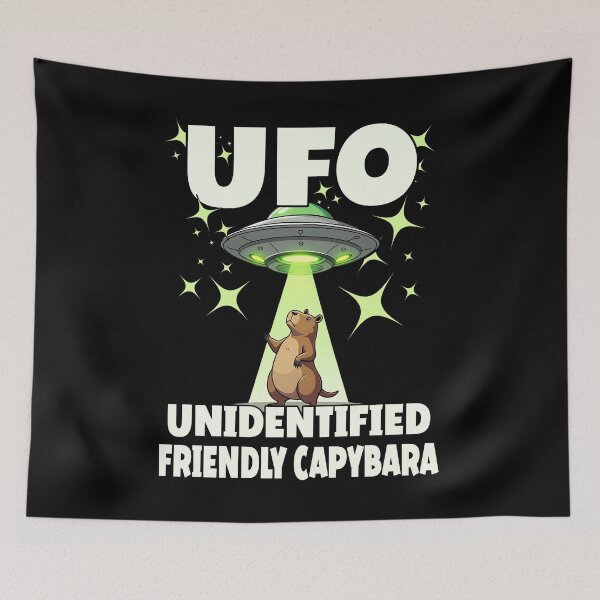 Item preview, UFO UNIDENTIFIED FRIENDLY CAPYBARA funny UFO abducting Capybara space lovers science fiction fans  designed and sold by Jt41.